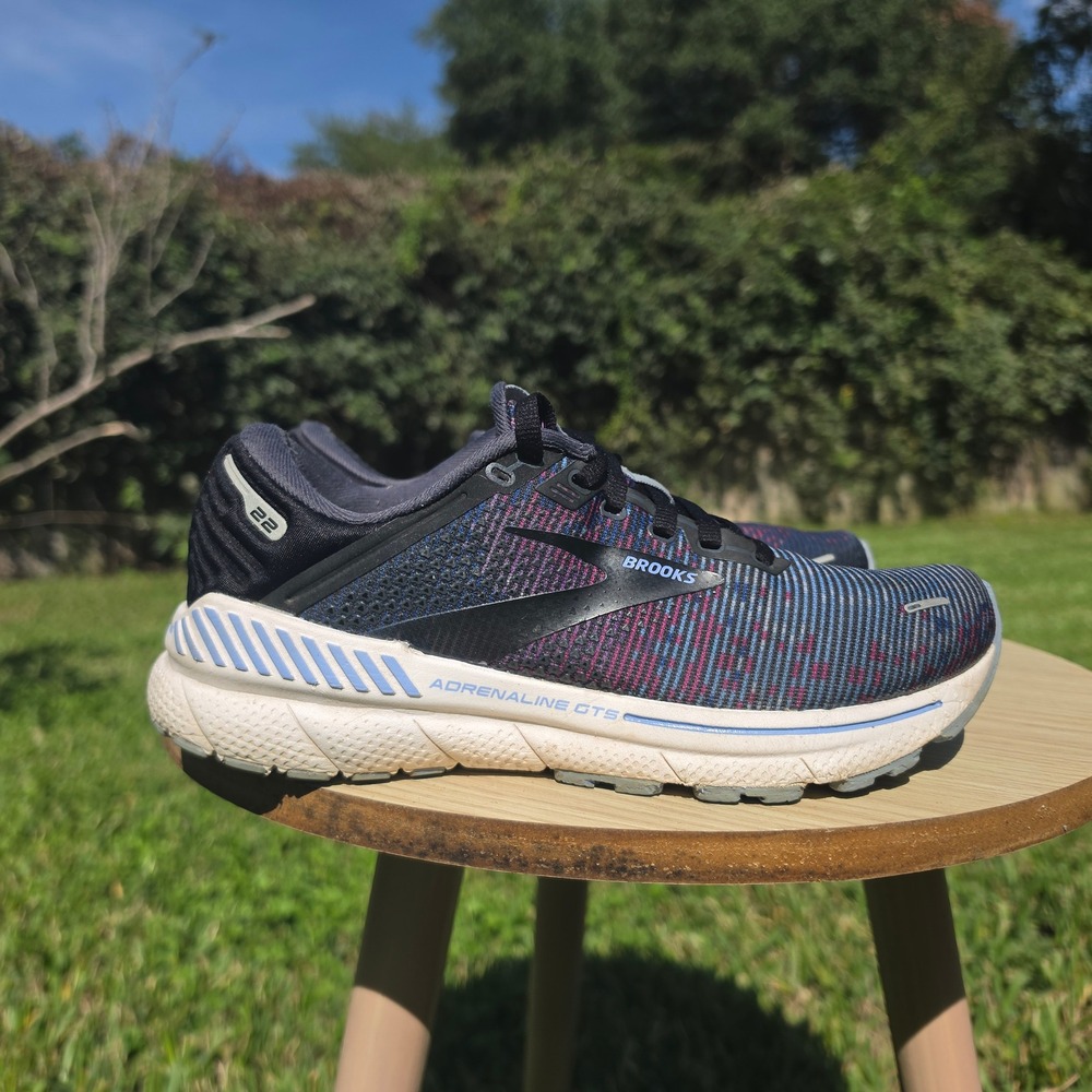 Brooks Adrenaline GTS 22 Womens Running Shoes Navy Purple Pink Stability Shoe - Picture 7 of 11